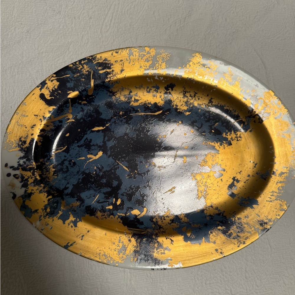 LS Collection Lynda Sylvester Serving Plate Modernist Art Pottery